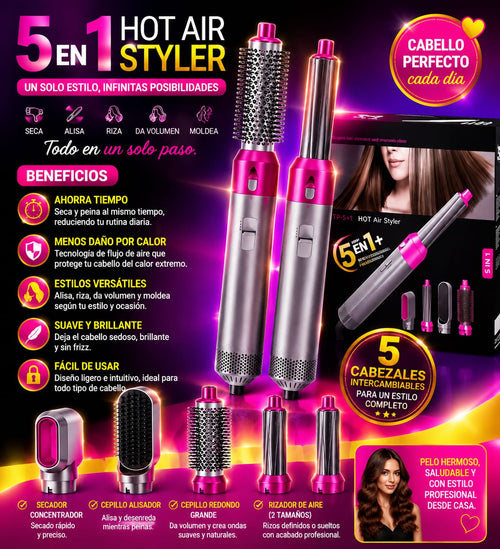Cepillo secador de Cabello 5 en 1