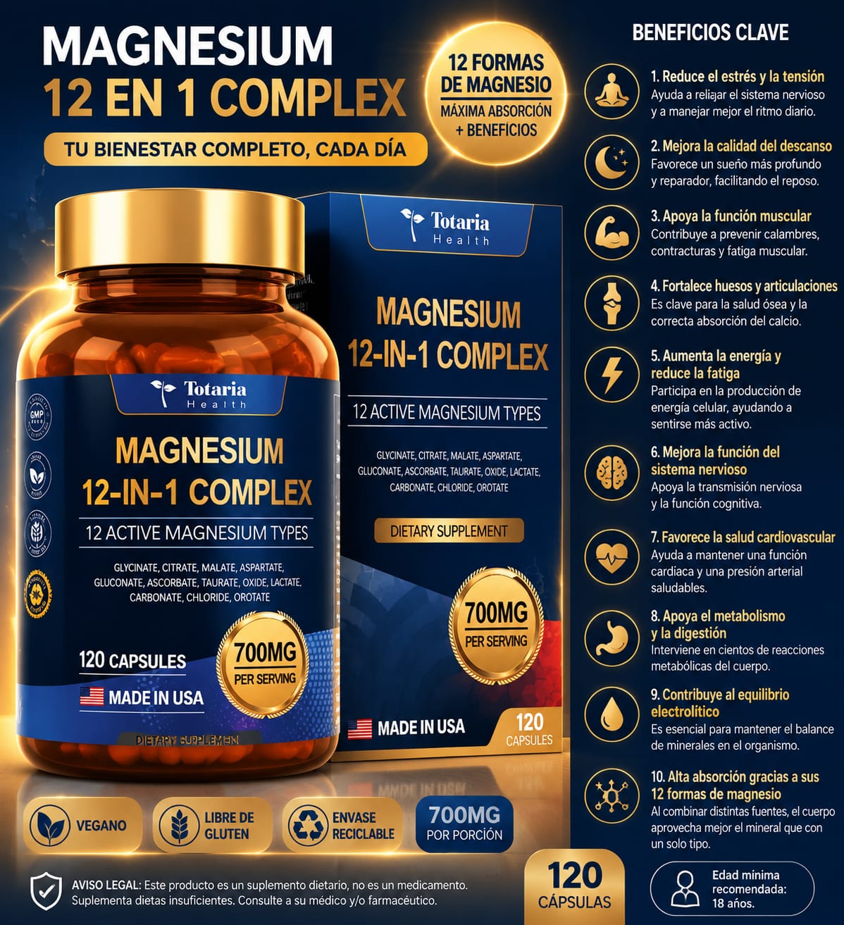Complejo De Magnesio 12 En 1